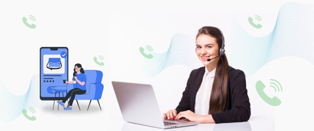 Customer support agent with a headset and laptop, ready to assist with gazette name change and name change process, alongside an illustration of a user successfully completing the gazette for name change online.