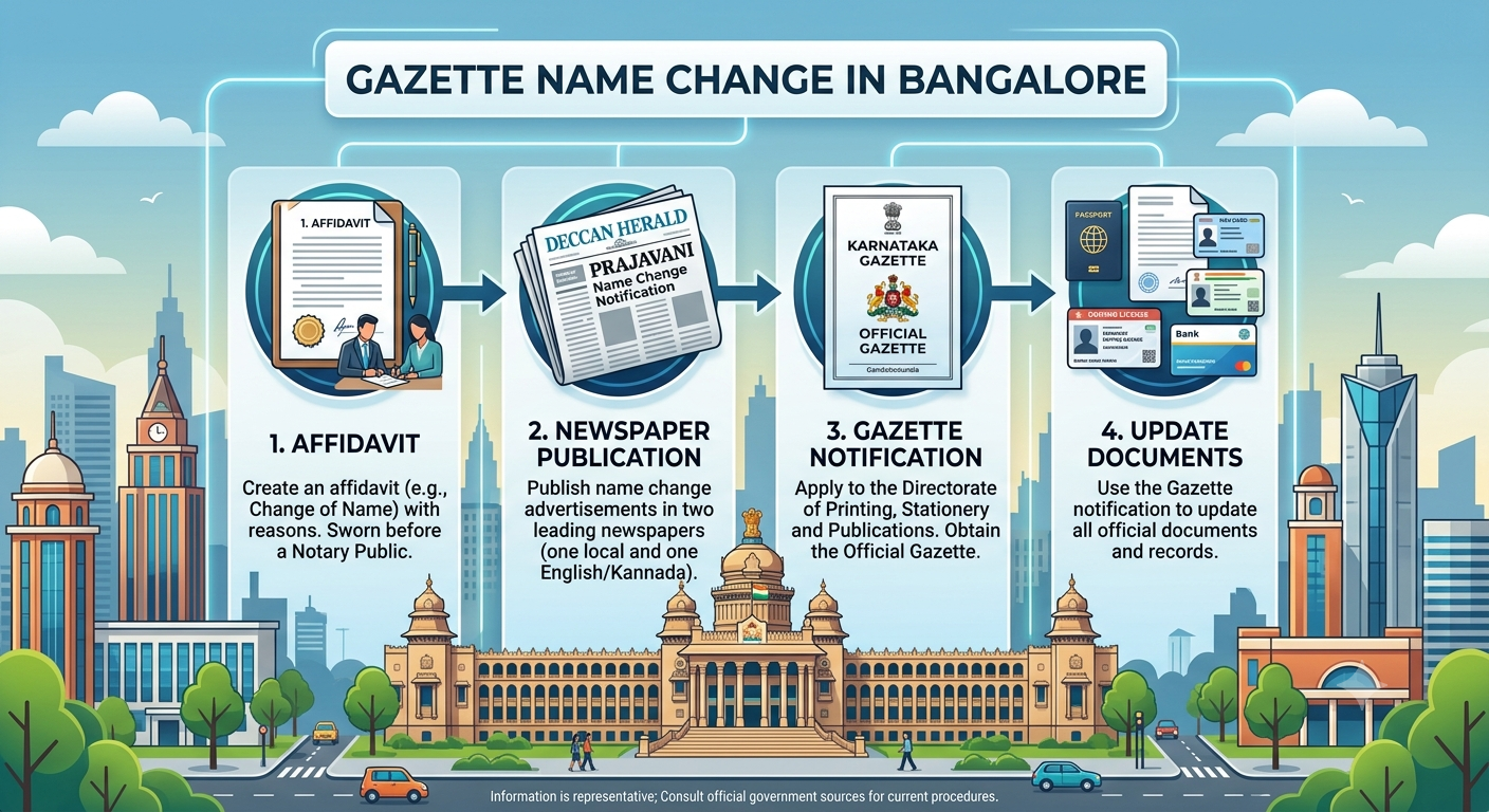 Gazette Name Change Process in Bangalore (Step-by-Step Guide)
