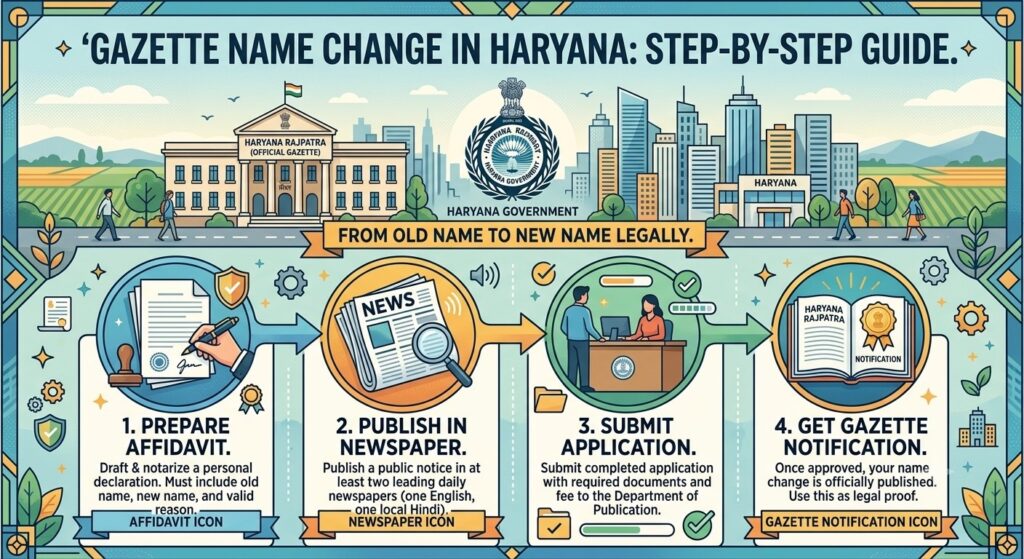Gazette name change in Haryana