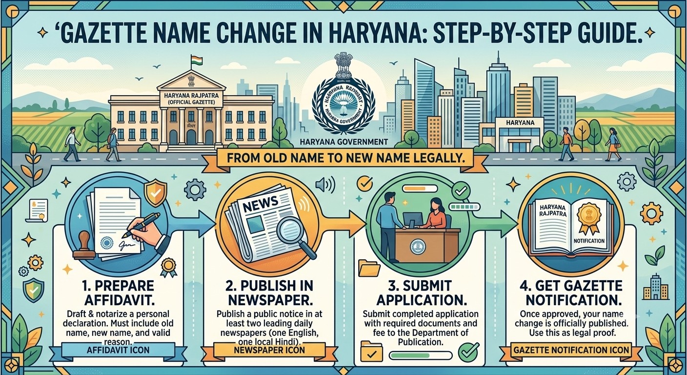 Gazette name change in Haryana