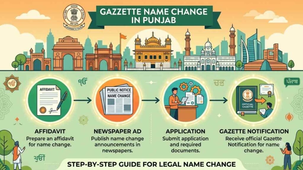 Official Gazette name change in Punjab document and process guide