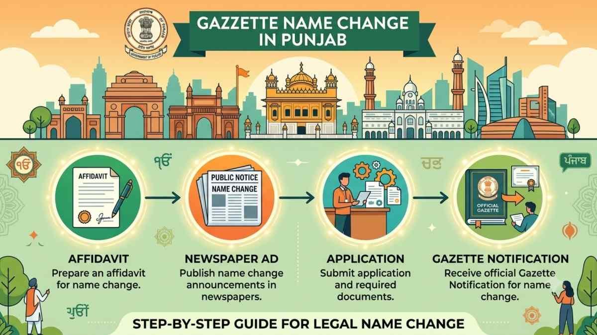 Official Gazette name change in Punjab document and process guide