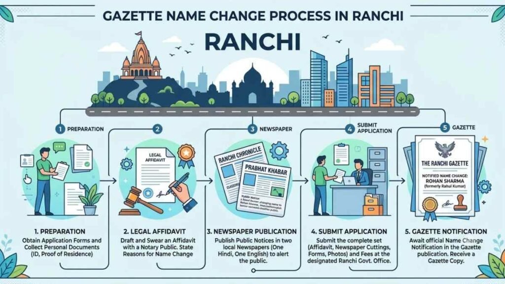 Official Gazette Name Change Notification Document in Ranchi