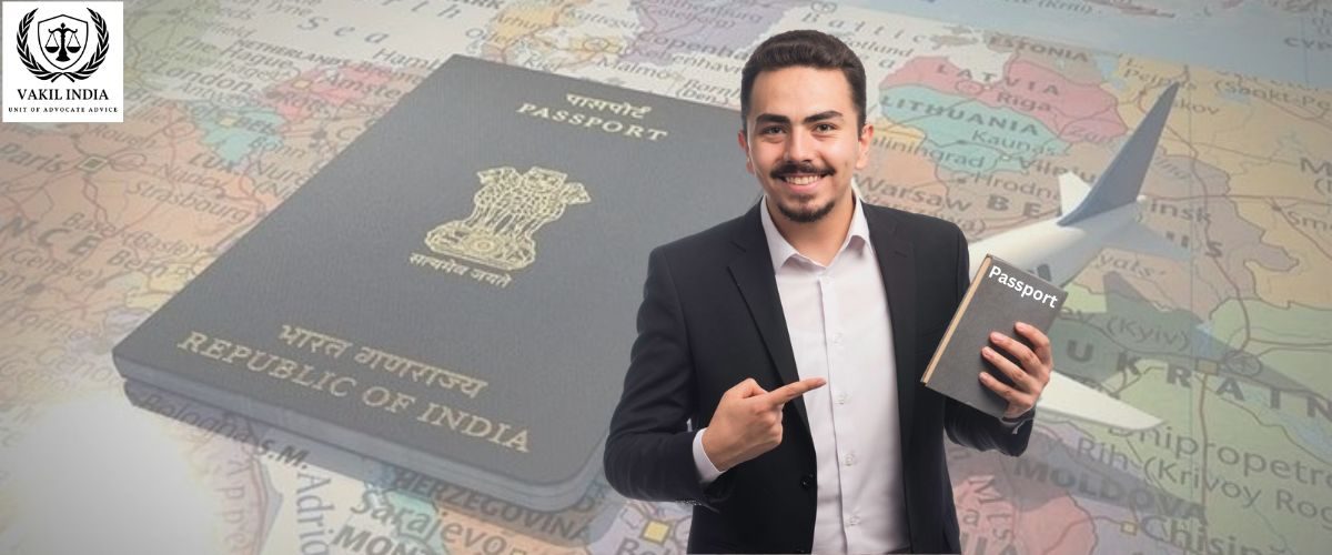 Expert Guidance for Name Change Process A professionally dressed man in a blue suit points upwards with a confident smile, standing next to three large, generic legal or application documents.
